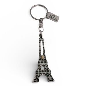 Paris Las Vegas Eiffel Tower Keychain Silver Tone
